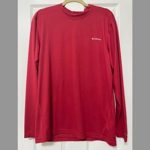Columbia Long-Size Shirt (Red, Size Medium)